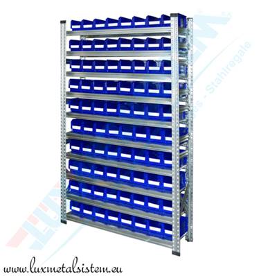 Rayonnage Elément Départ avec bacs bec - H : 1.97 m