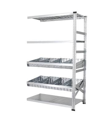 Rayonnage  Élément Suivant - 2 niveaux Bacs Modulaires - H : 1.97 m - L. 1.20 m