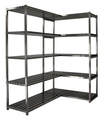 Rayonnage Inox d'angle - 5 niveaux de Clayettes