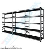 Rayonnage tab. PP Noir - 3 éléments 90 cm - H: 1.58 m - 4 tablettes