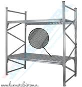 RAYONNAGE Mi-Lourd - Tablettes perforées 50 %  - P. 90 cm à 1,20 m