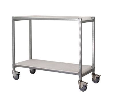 Chariot bas étroit INOX Blanc - H.1.34 m - P.52 cm