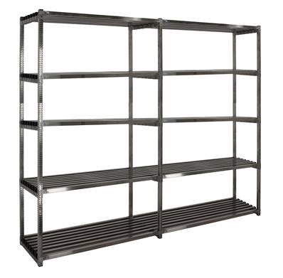 Rayonnage Inox - 2 Éléments - 5 Niveaux Clayettes