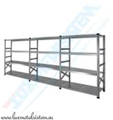 Etagère acier galvanisé - 3 éléments 1.20 m - H: 1.58 m  - 4 tablettes