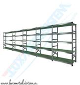 Rayonnage métallique tablettes Polyp. Vert  - 5 éléments 1.20 m