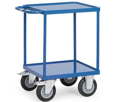 Chariot à plateaux 2496W en tôle d'acier avec rebord