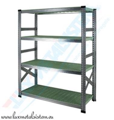 Rayonnage Elément Départ PP Vert 1.20 m - H: 1.58 m - 4 tablettes