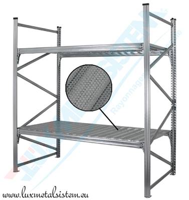 RAYONNAGE Mi-Lourd - Tablettes perforées 50 %  - P. 90 cm à 1,20 m