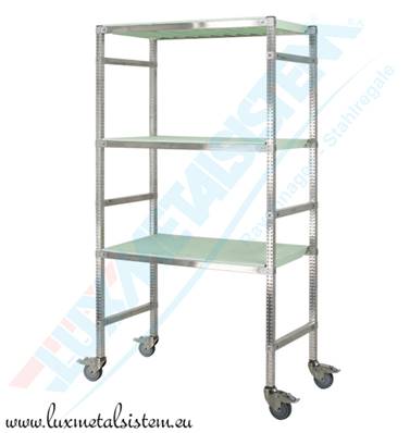Chariot Haut Etroit INOX Vert - H.1.66 m - P.39 cm