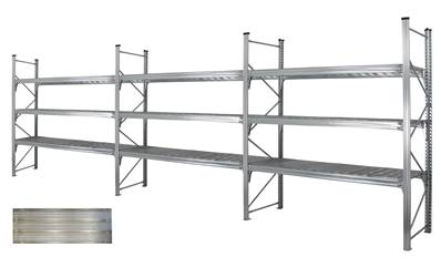 RAYONNAGE Mi-Lourd - Tablettes perforées 50 % - H. 3.00 m - P.90 cm à  1.20 m