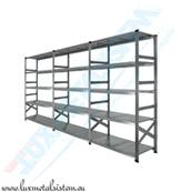 Rayonnage métallique - 3 éléments 1.05 m - H: 1.97 m - 5 tablettes