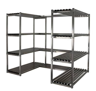 Rayonnage Inox "U" 4 Niveaux de Clayettes
