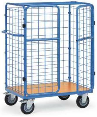 Chariot pour colis 8481-3 - treillis métallique et double porte