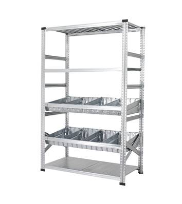 Rayonnage - 2 niveaux Bacs Modulaires - H : 1.97 m - L. 1.20 m