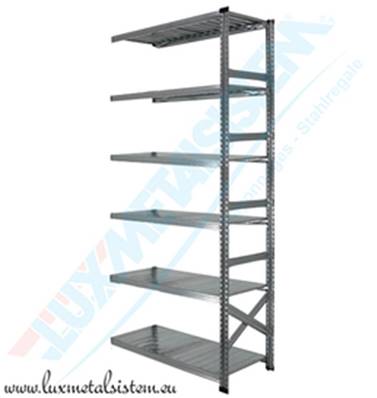 Rayonnage métallique - Elément Suivant 1.05 m - H: 2.50 m - 6 tablettes