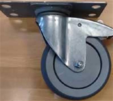 Roulette pivotante fixation platine