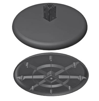 Embase circulaire - Rayonnage Inox