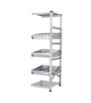 Rayonnage  Élément Suivant - 3 niveaux Bacs Modulaires - H : 1.97 m - L. 60 cm