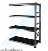 Rayonnage Elément Suivant PP Noir 1.20 m - H: 1.84 m - 4 tablettes