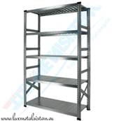 Rayonnage métallique - Elément Départ 1.35 m - H: 1.97 m - 5 tablettes