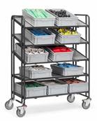 Servante pour bacs plastiques 1384/7016 - avec plateaux