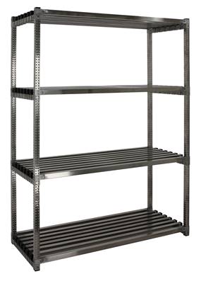 Rayonnage Inox - Élément Départ - 4 Niveaux Clayettes
