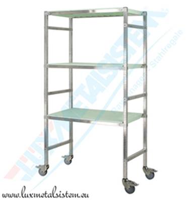 Chariot Haut Etroit INOX Vert - H.1.66 m - P.52 cm