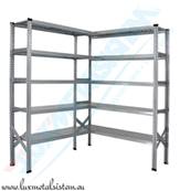 Rayonnage acier d'Angle tablettes Acier - H: 1.97 m - 5 tablettes