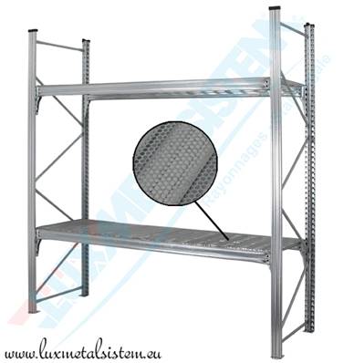 RAYONNAGE Mi-Lourd - Tablettes perforées 50 % - P. 45 cm à 85 cm