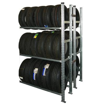 Rayonnage pour pneus sans jantes