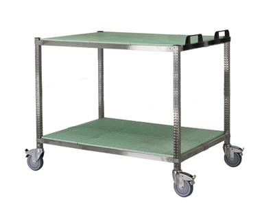 Chariot Haut Large INOX Vert - H.1.06 m - P. 92 cm