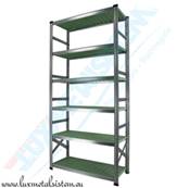 Rayonnage Elément Départ PP Vert 90 cm - H: 2.50 m - 6 tablettes