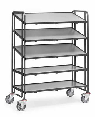 Servante pour bacs plastiques 1384/7016 - avec plateaux