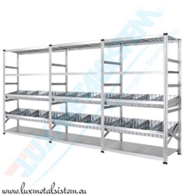 Rayonnage avec Bacs Modulaires - H : 1.97 m