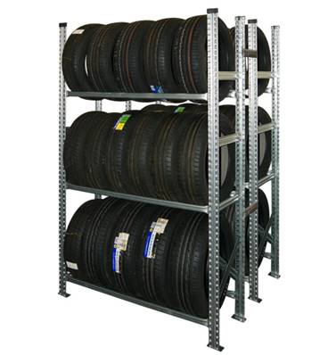 Rayonnage pour pneus sans jantes