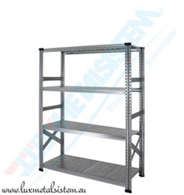 Rayonnage métallique - Elément Départ 90 cm - H: 1.84 m - 4 tablettes