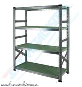 Rayonnage Elément Départ PP Vert 90 cm - H: 1.58 m - 4 tablettes