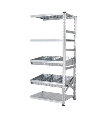 Rayonnage  Élément Suivant - 2 niveaux Bacs Modulaires - H : 1.97 m - L. 90 cm