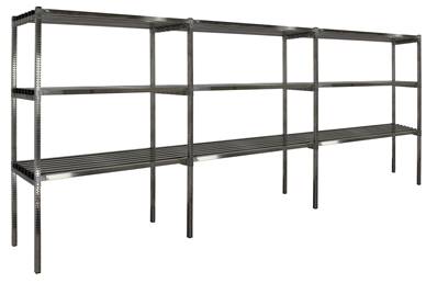 Rayonnage Inox Clayettes - 3 éléments - 3 niveaux Clayettes