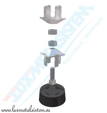 PIED PLASTIQUE REGLABLE INOX