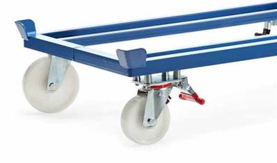 2 roues pivotantes à levier fixe