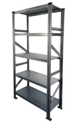 Rayonnage métallique - Elément Départ 1.50 m - H: 1.97 m - 5 tablettes