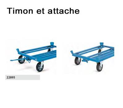 Attache et timon pour rouleurs de palettes