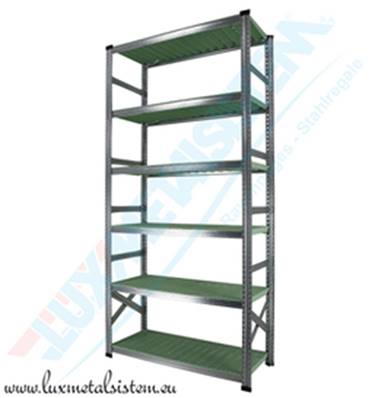 Rayonnage Elément Départ PP Vert 1.20 m - H: 2.50 m - 6 tablettes