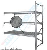 RAYONNAGE Mi-Lourd - Tablettes perforées 50 %  - P. 90 cm à 1,20 m