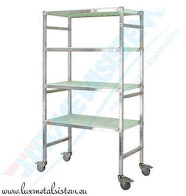 Chariot Haut Etroit INOX Vert - H.2.16 m - P.52 cm
