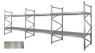 RAYONNAGE Mi-Lourd - Tablettes perforées 50 % - H. 3.00 m - P.90 cm à  1.20 m